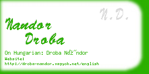 nandor droba business card